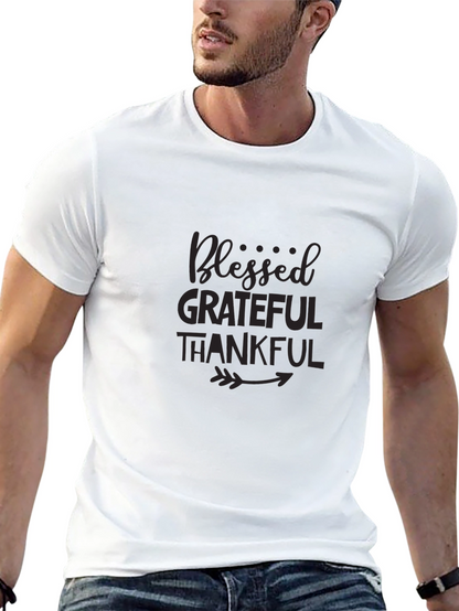 Blessed Grateful Thankful T-Shirt - Black