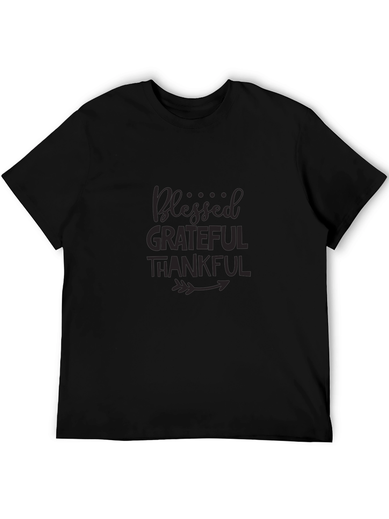 Blessed Grateful Thankful T-Shirt - Black