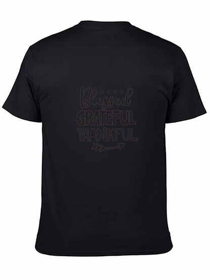 Blessed Grateful Thankful T-Shirt - Black
