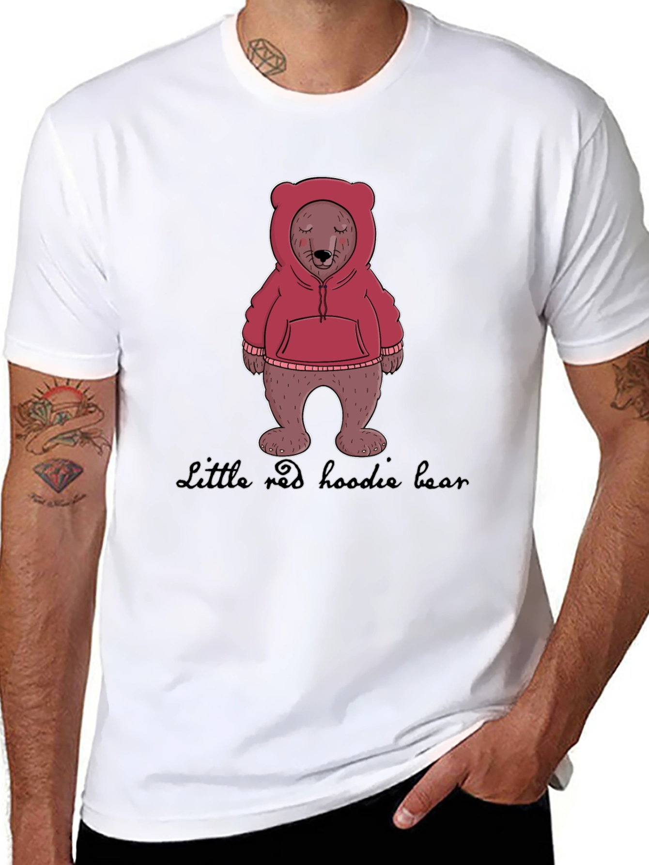 Hoodie Bear Graphic T-Shirt
