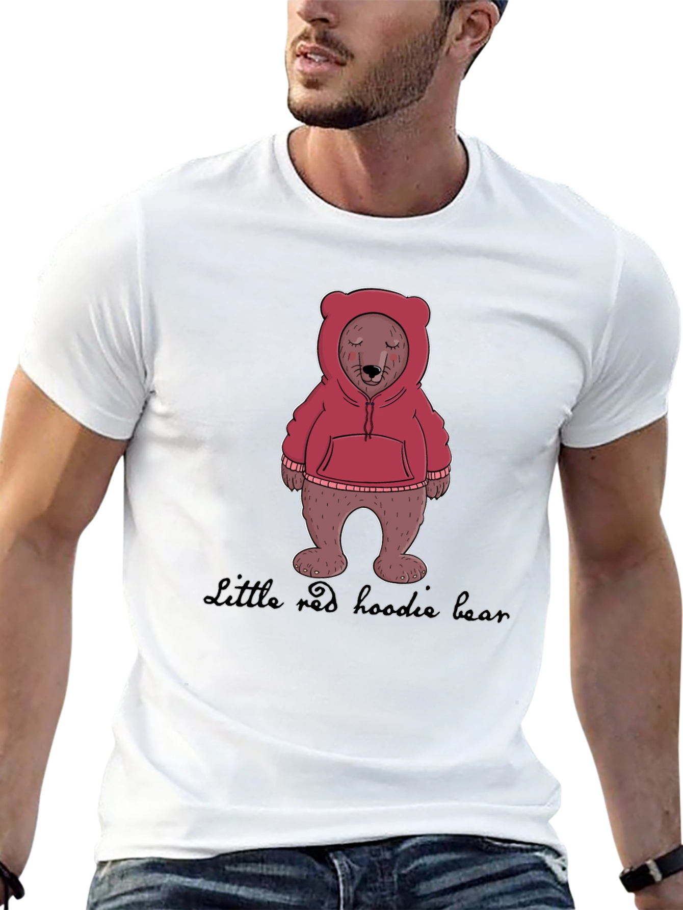 Hoodie Bear Graphic T-Shirt