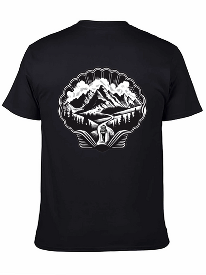 Mountain Hiking Graphic Tee - Black