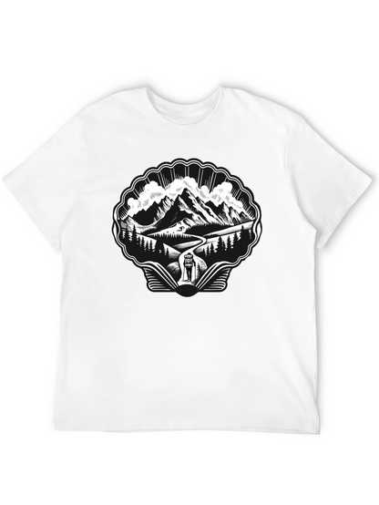 Mountain Hiking Graphic Tee - Black