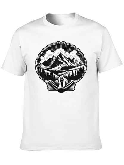 Mountain Hiking Graphic Tee - Black