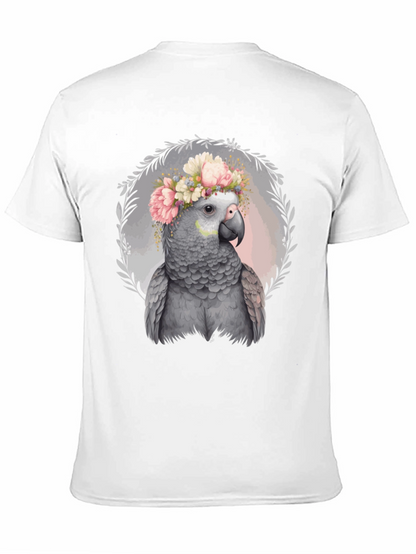 Parrot Floral Crown Tee - Unique Graphic T-Shirt