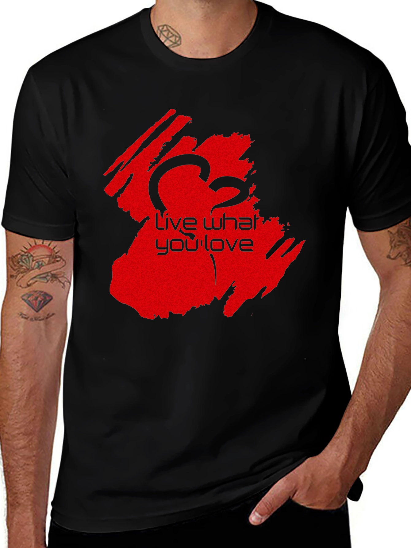 Live What You Love Black T-Shirt - Casual Wear