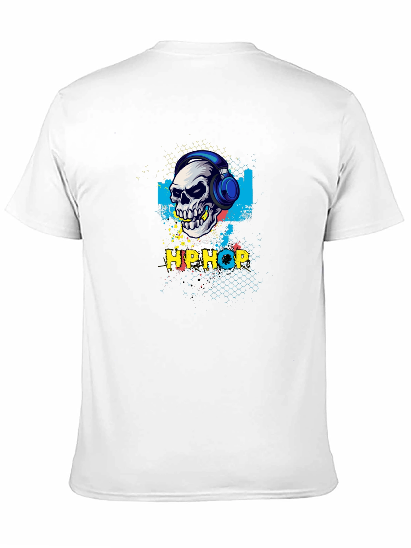 Hip Hop Skull Graphic Tee - Black T-Shirt