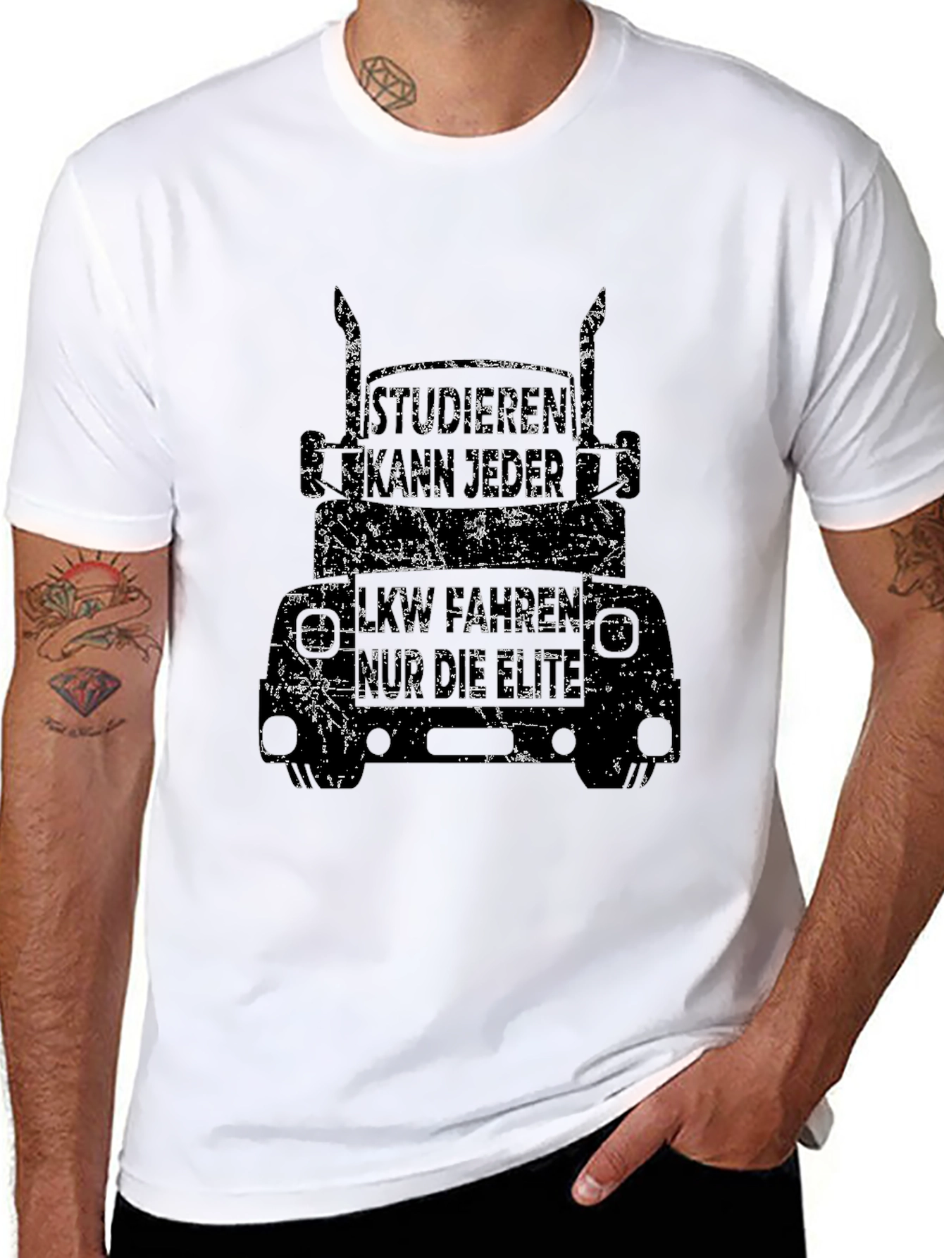 Distressed Trucker T-Shirt