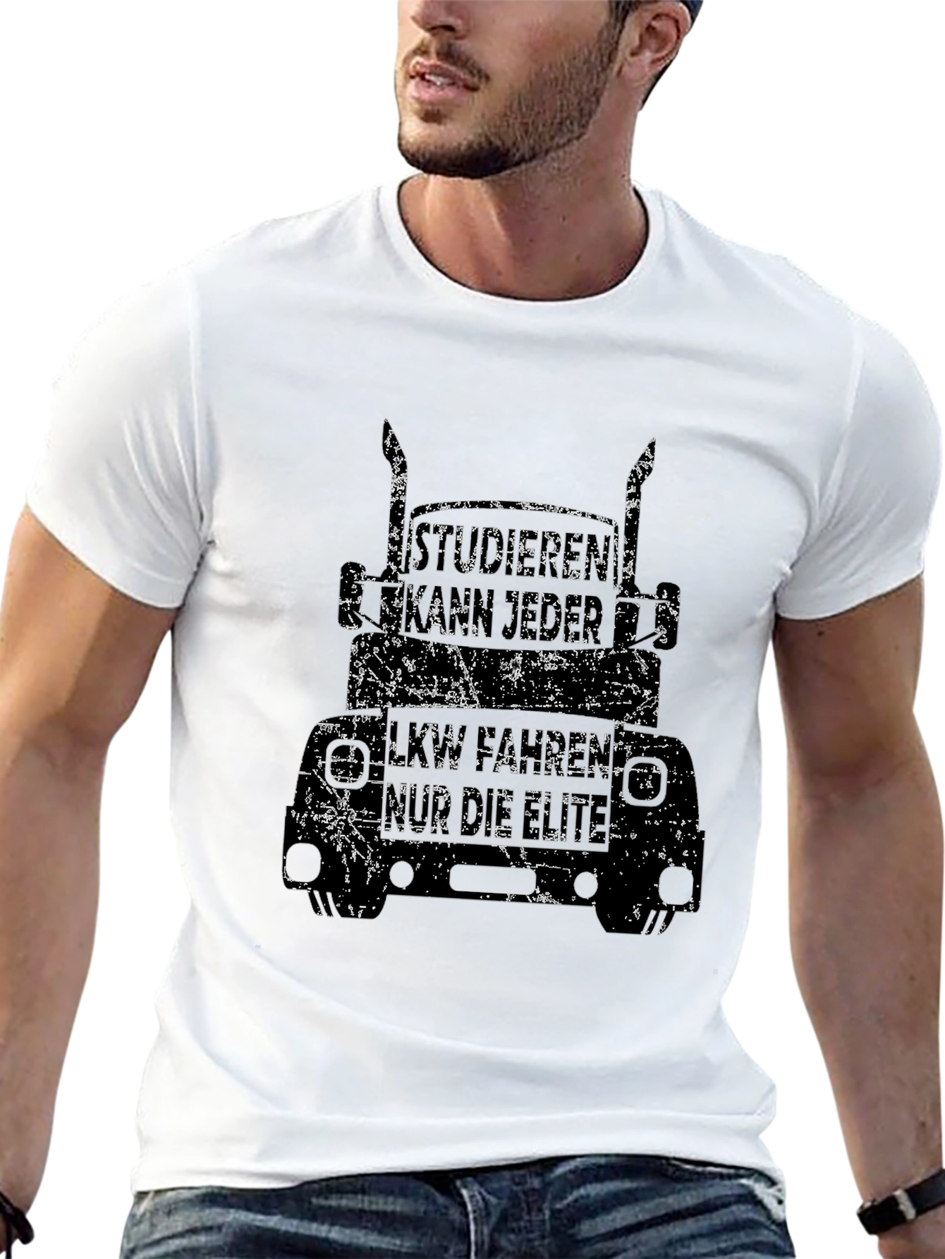 Distressed Trucker T-Shirt