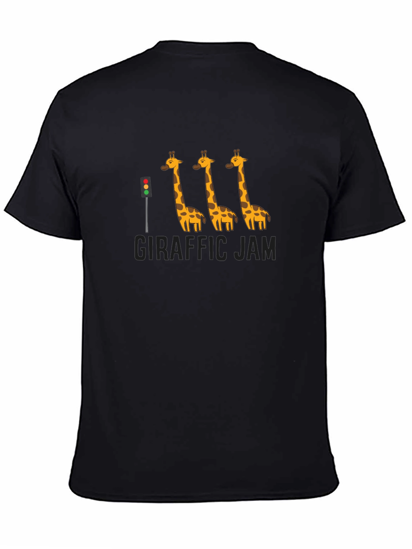 Giraffe Traffic Jam Black Graphic T-Shirt
