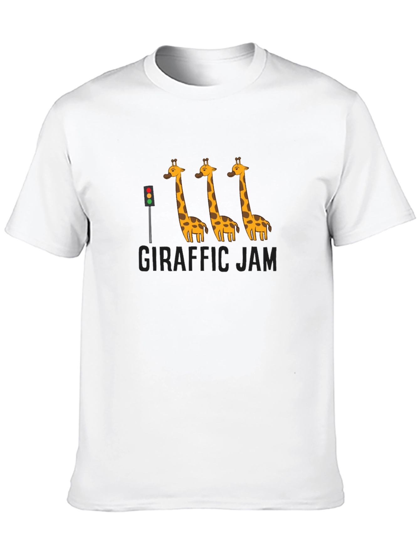 Giraffe Traffic Jam Black Graphic T-Shirt