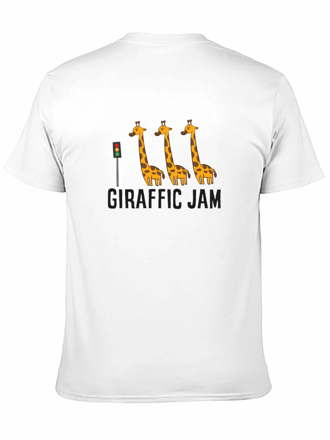 Giraffe Traffic Jam Black Graphic T-Shirt