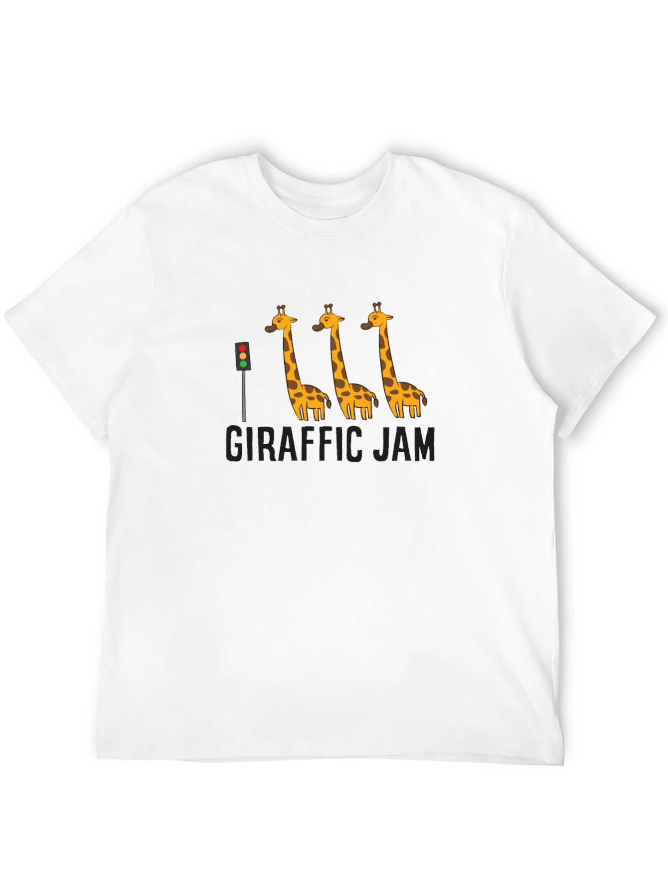 Giraffe Traffic Jam Black Graphic T-Shirt