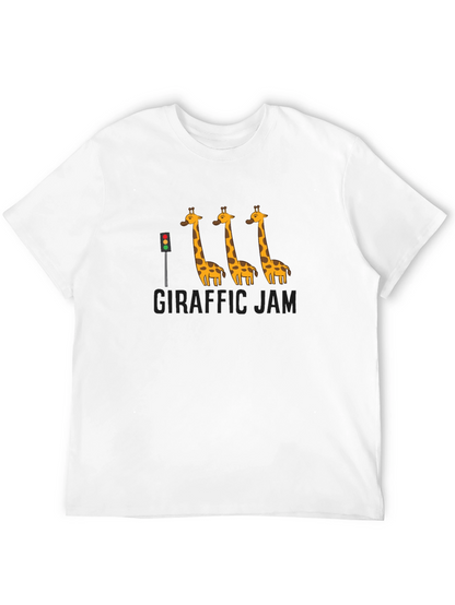Giraffe Traffic Jam Black Graphic T-Shirt