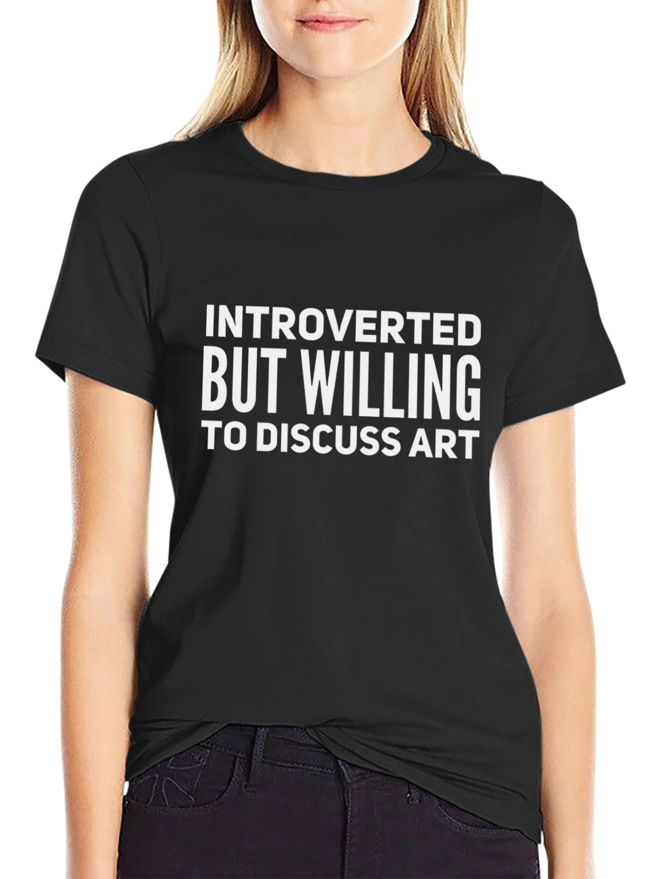Introverted Art Lover Graphic Tee - Black
