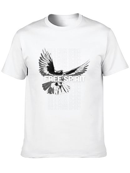 Free Spirit Bird Graphic Mens Black T-Shirt