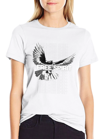 Free Spirit Bird Graphic Mens Black T-Shirt