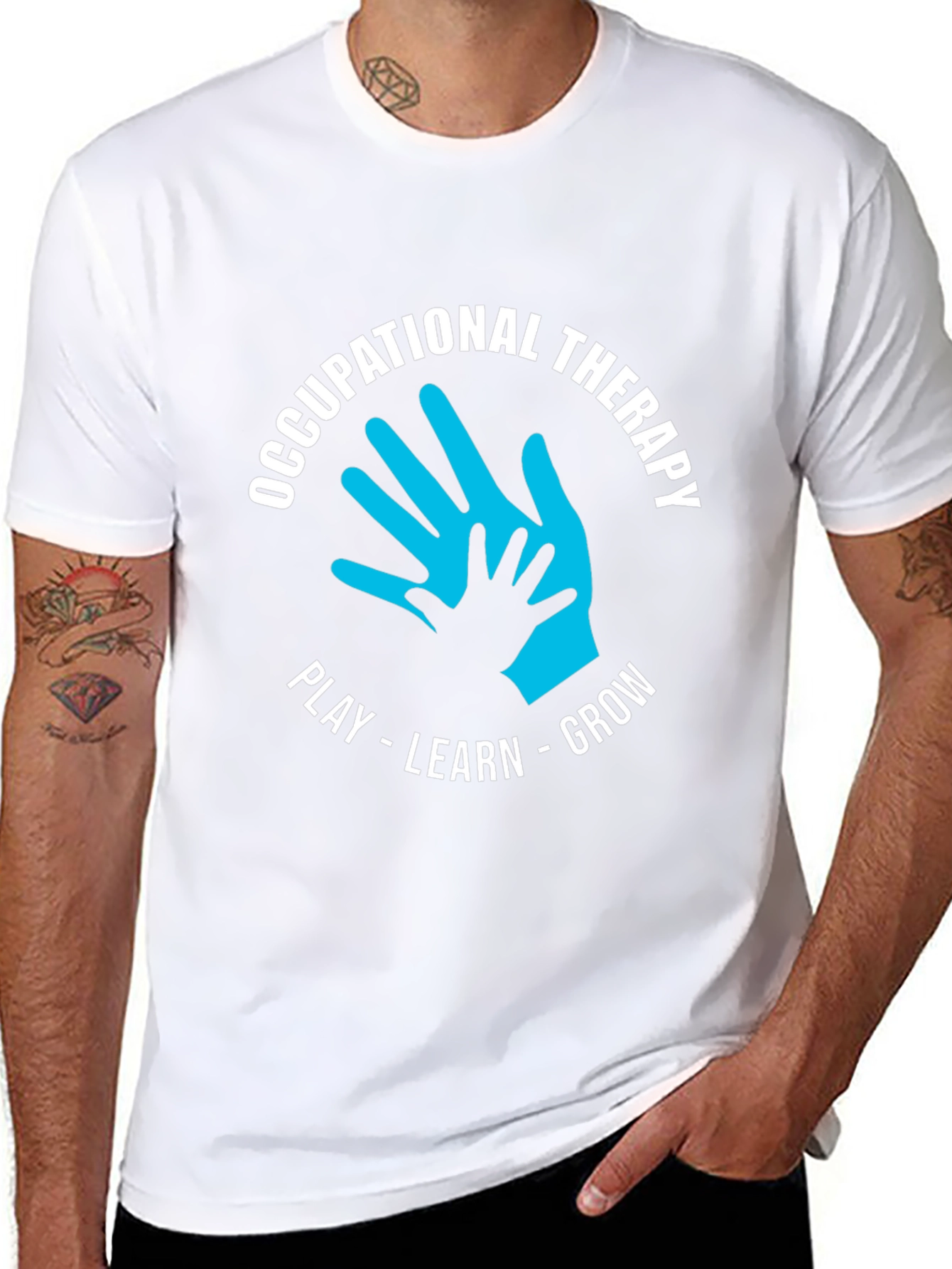 Occupational Therapy Play Learn Grow Black T-Shirt