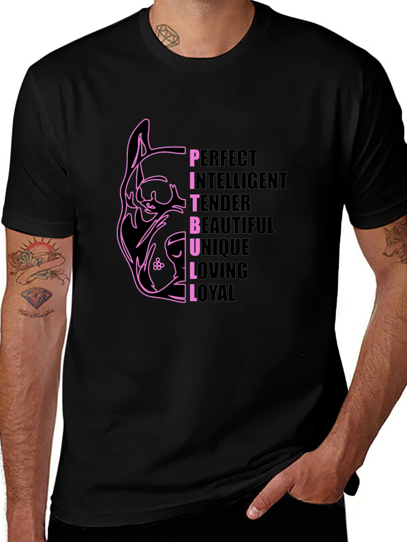 Pitbull Breed Traits Graphic Tee