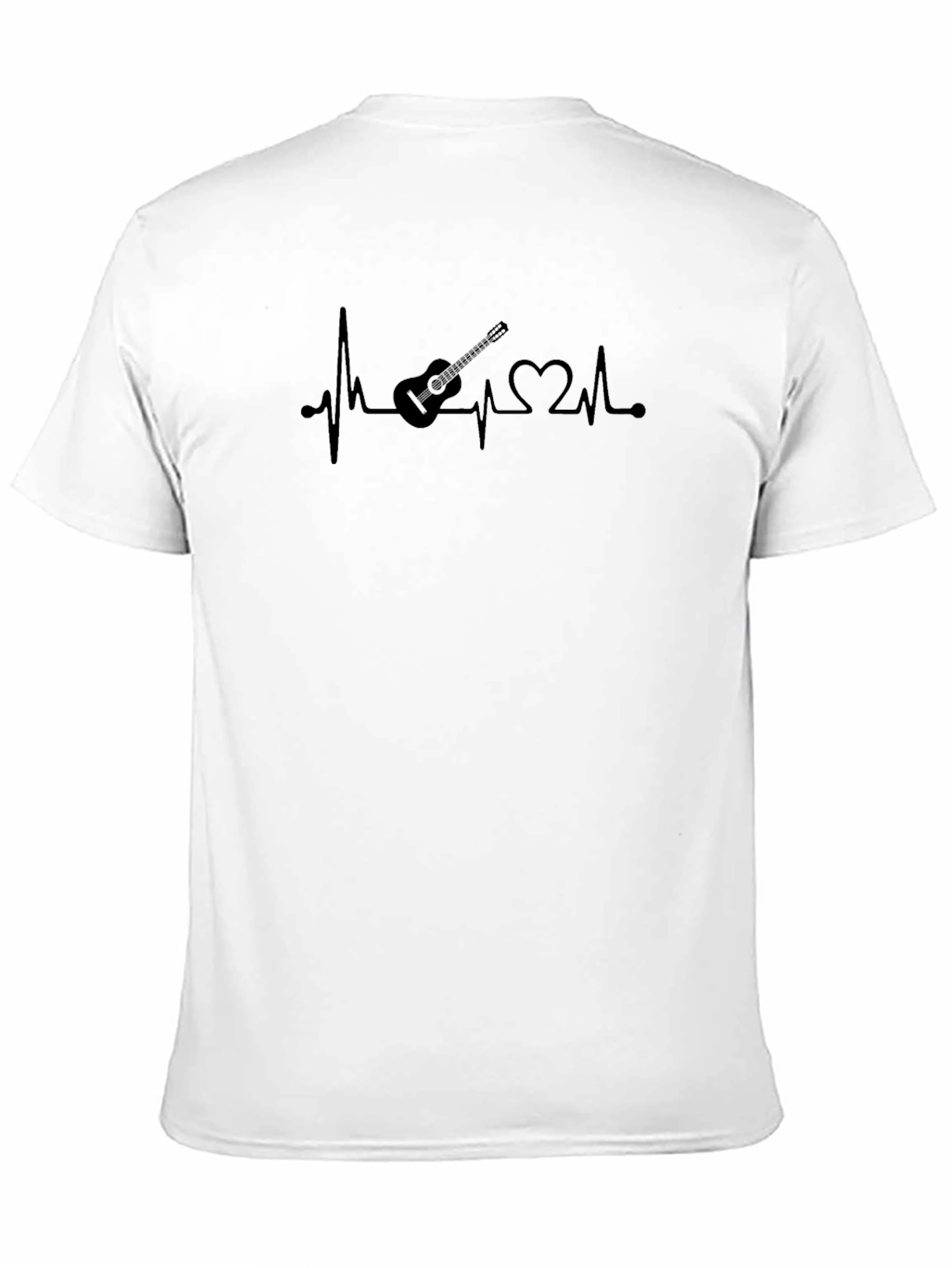 Guitar Heartbeat Graphic Tee - Black