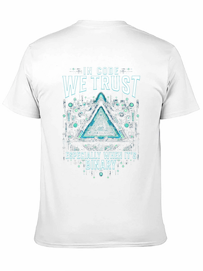In Code We Trust Binary Graphic Tee