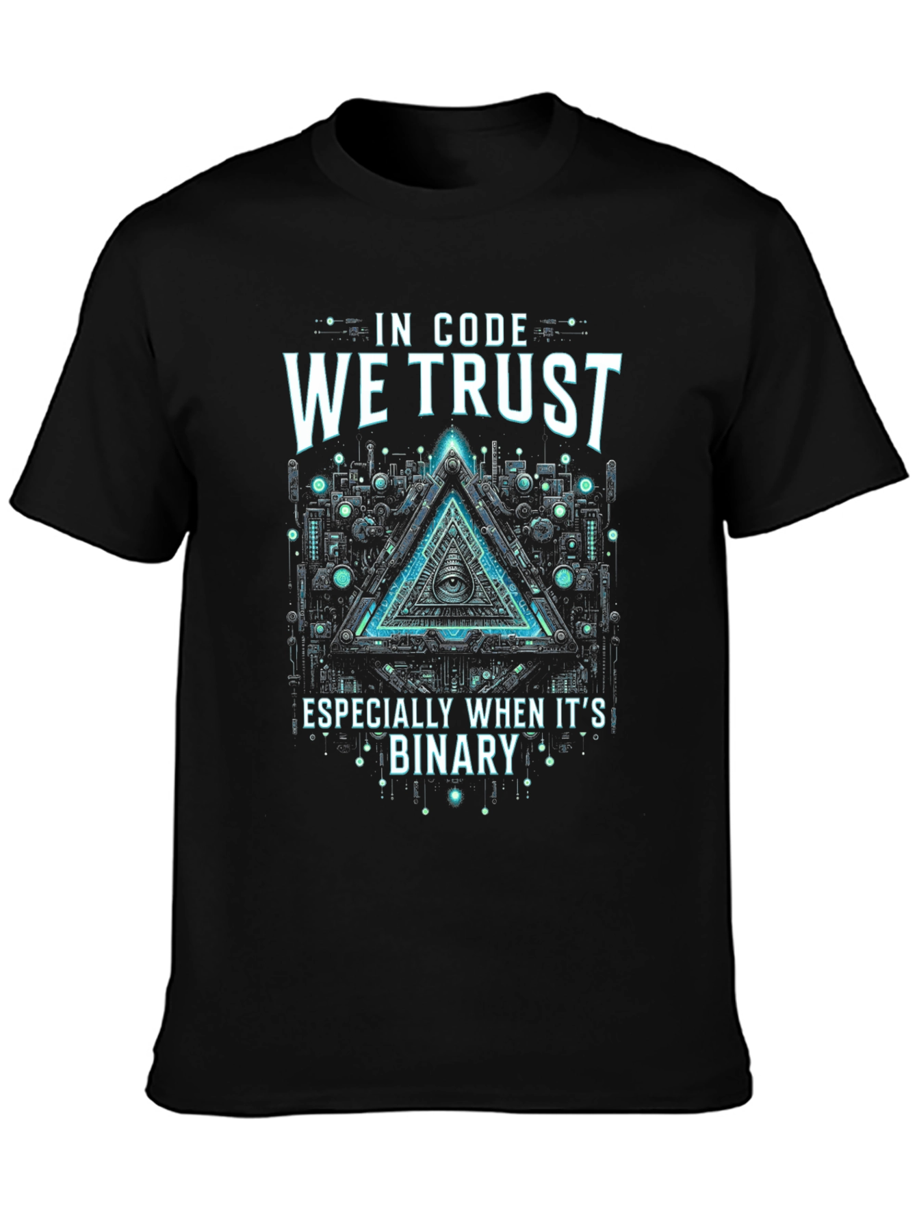 In Code We Trust Binary Graphic Tee