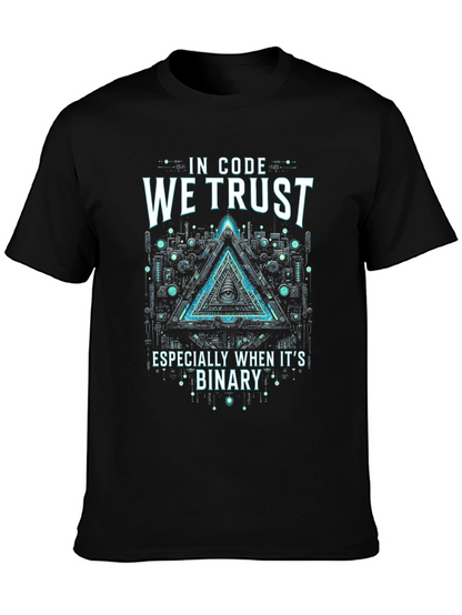 In Code We Trust Binary Graphic Tee