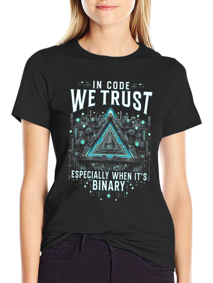 In Code We Trust Binary Graphic Tee
