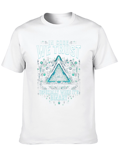 In Code We Trust Binary Graphic Tee