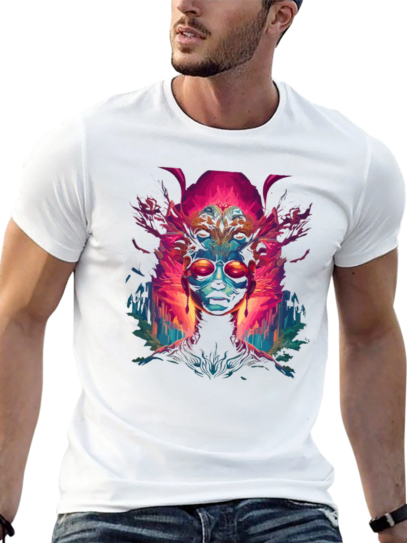 Abstract Psychedelic Art Print Tee