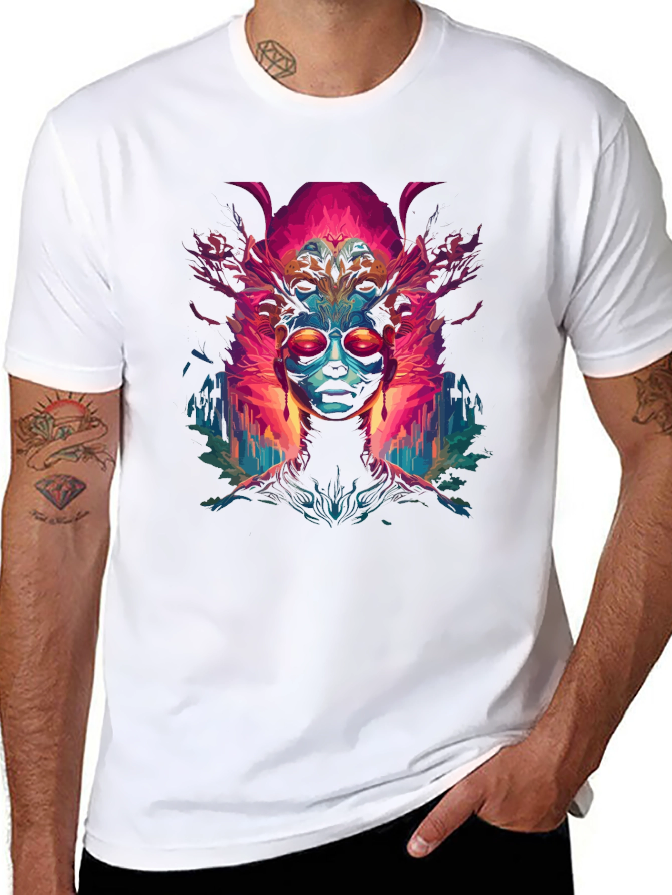 Abstract Psychedelic Art Print Tee