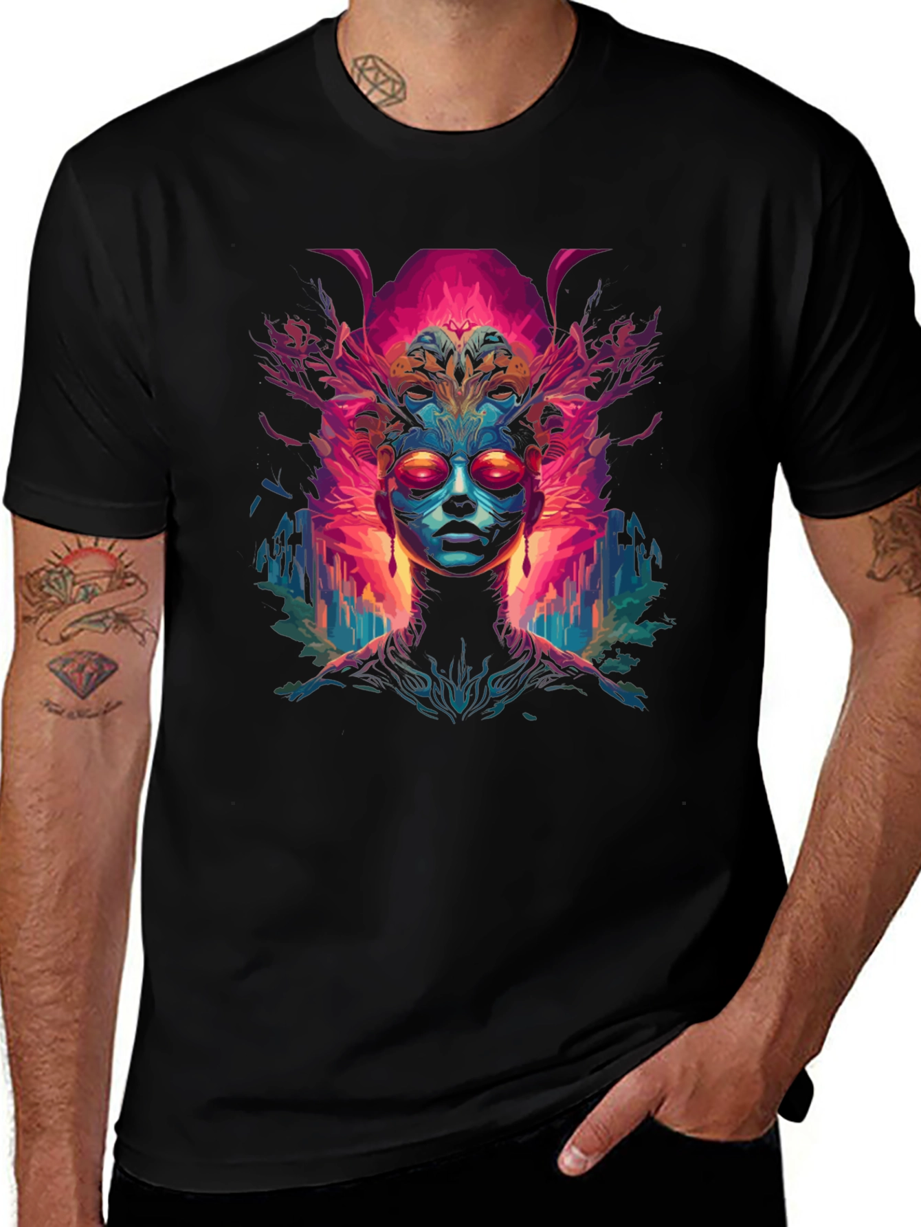 Abstract Psychedelic Art Print Tee