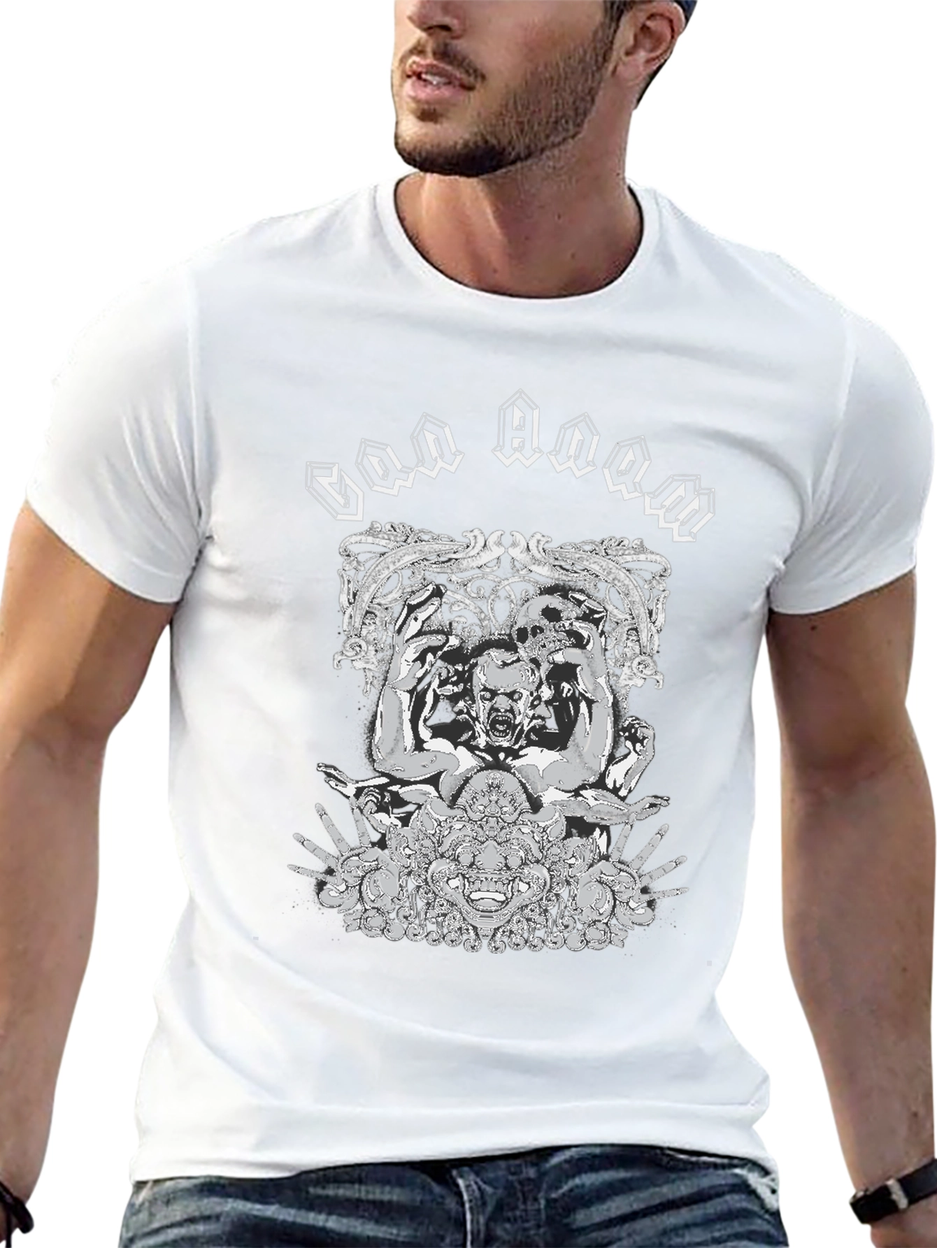 God Doom Graphic Print Black T-Shirt
