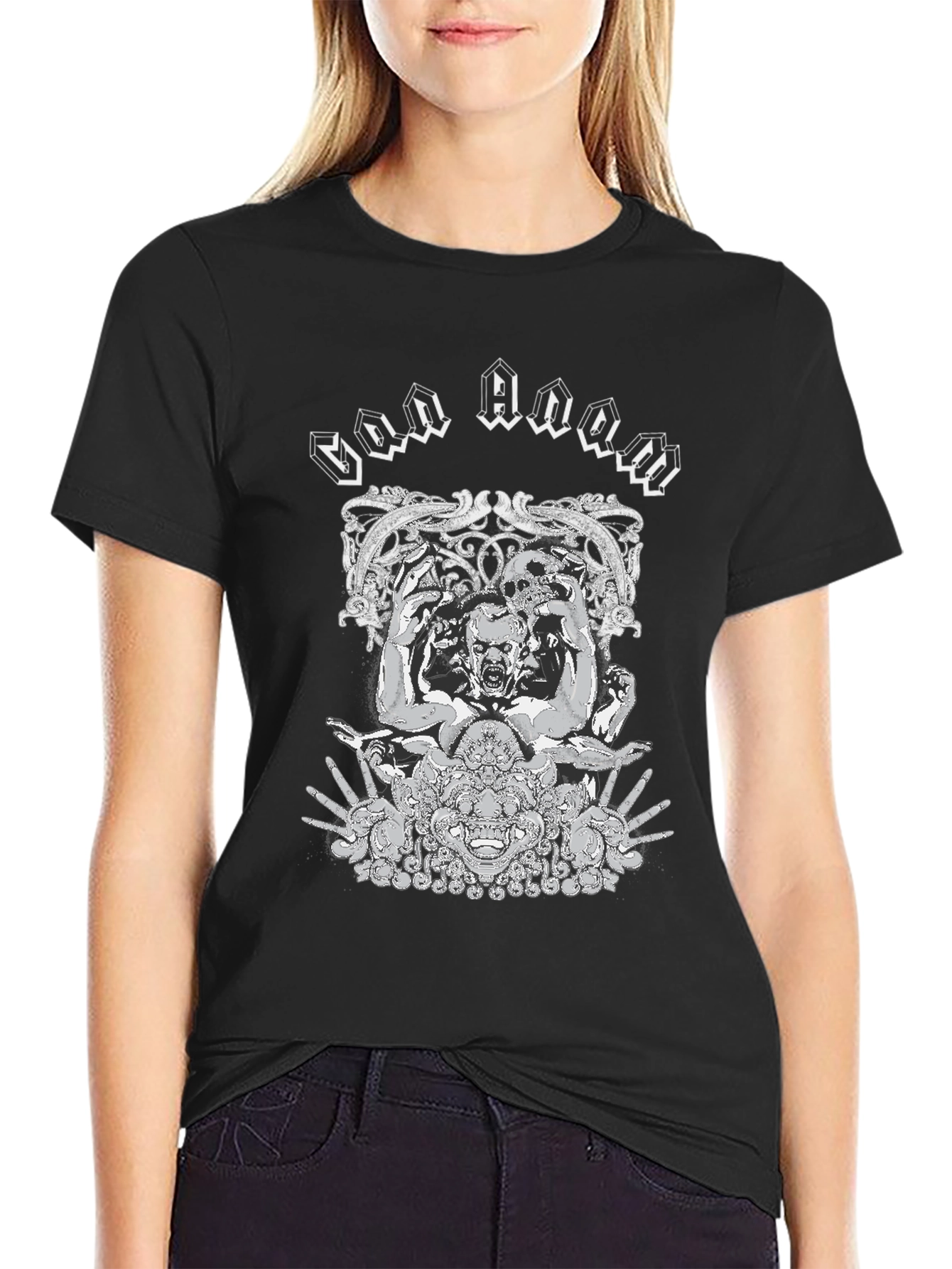 God Doom Graphic Print Black T-Shirt