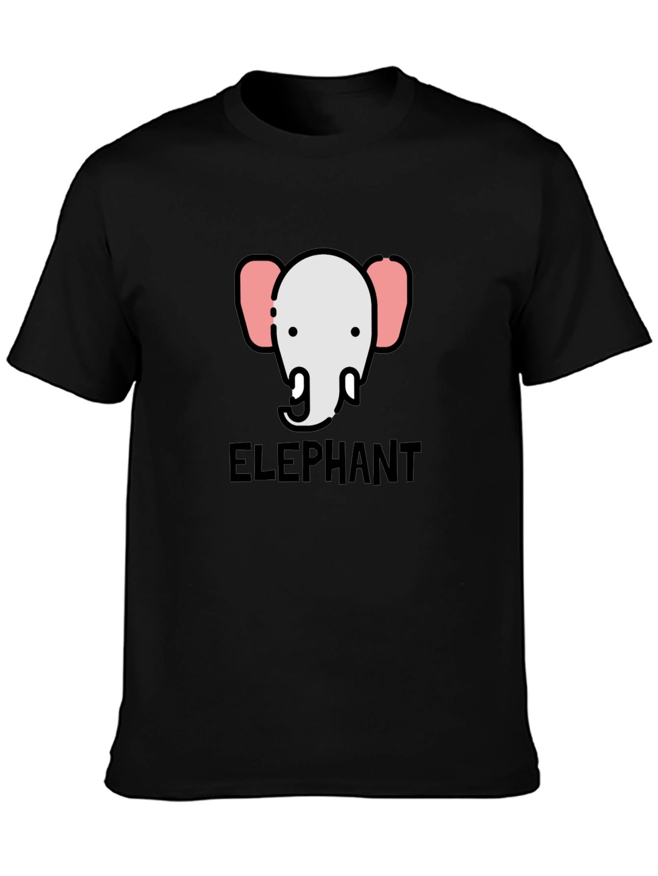 Elephant Graphic Tee - Black Cotton T-Shirt