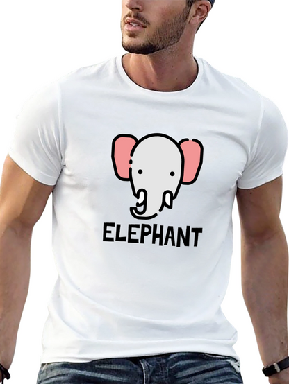 Elephant Graphic Tee - Black Cotton T-Shirt