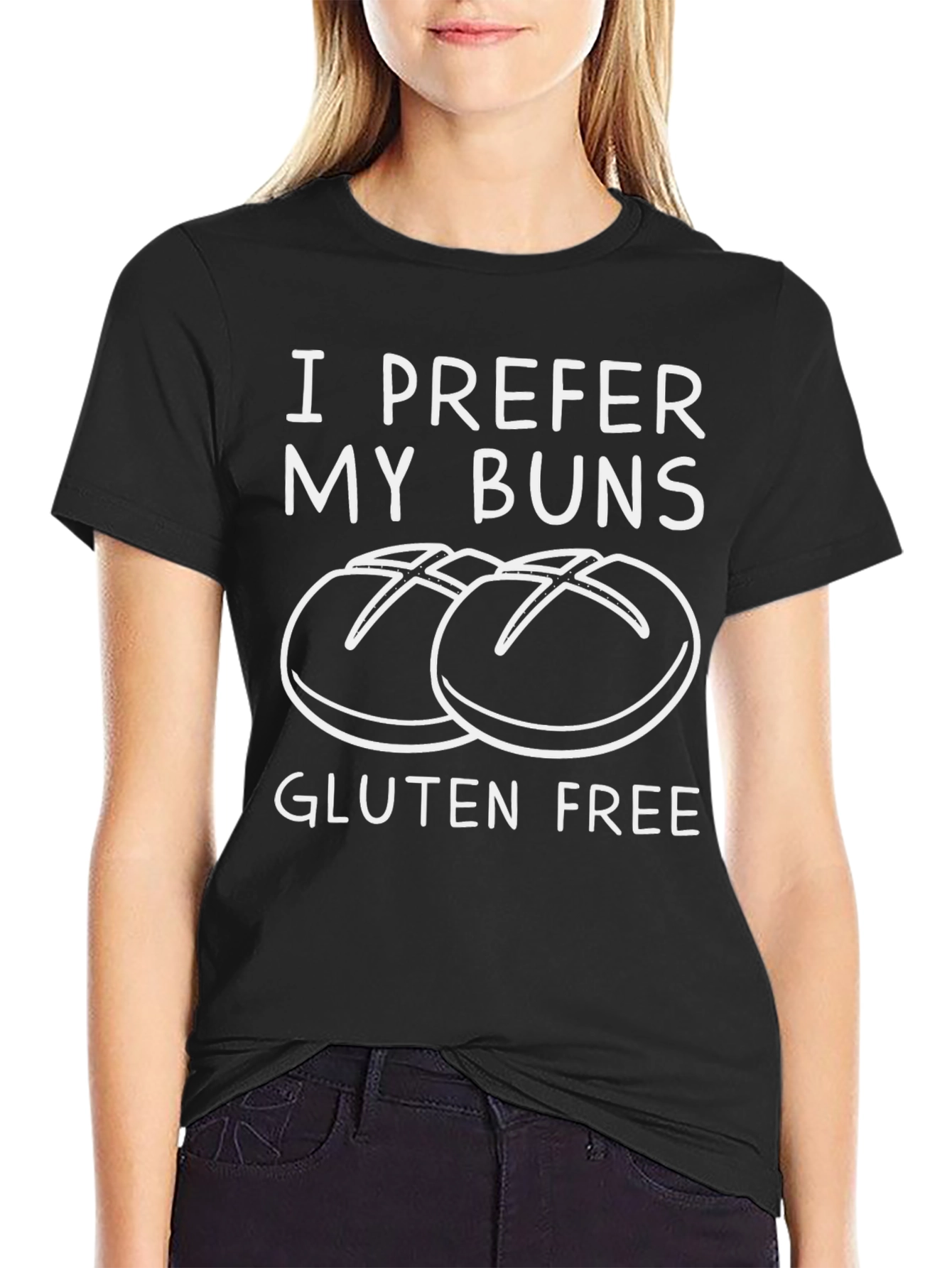 Gluten Free Buns T-Shirt - Unisex Black Tee