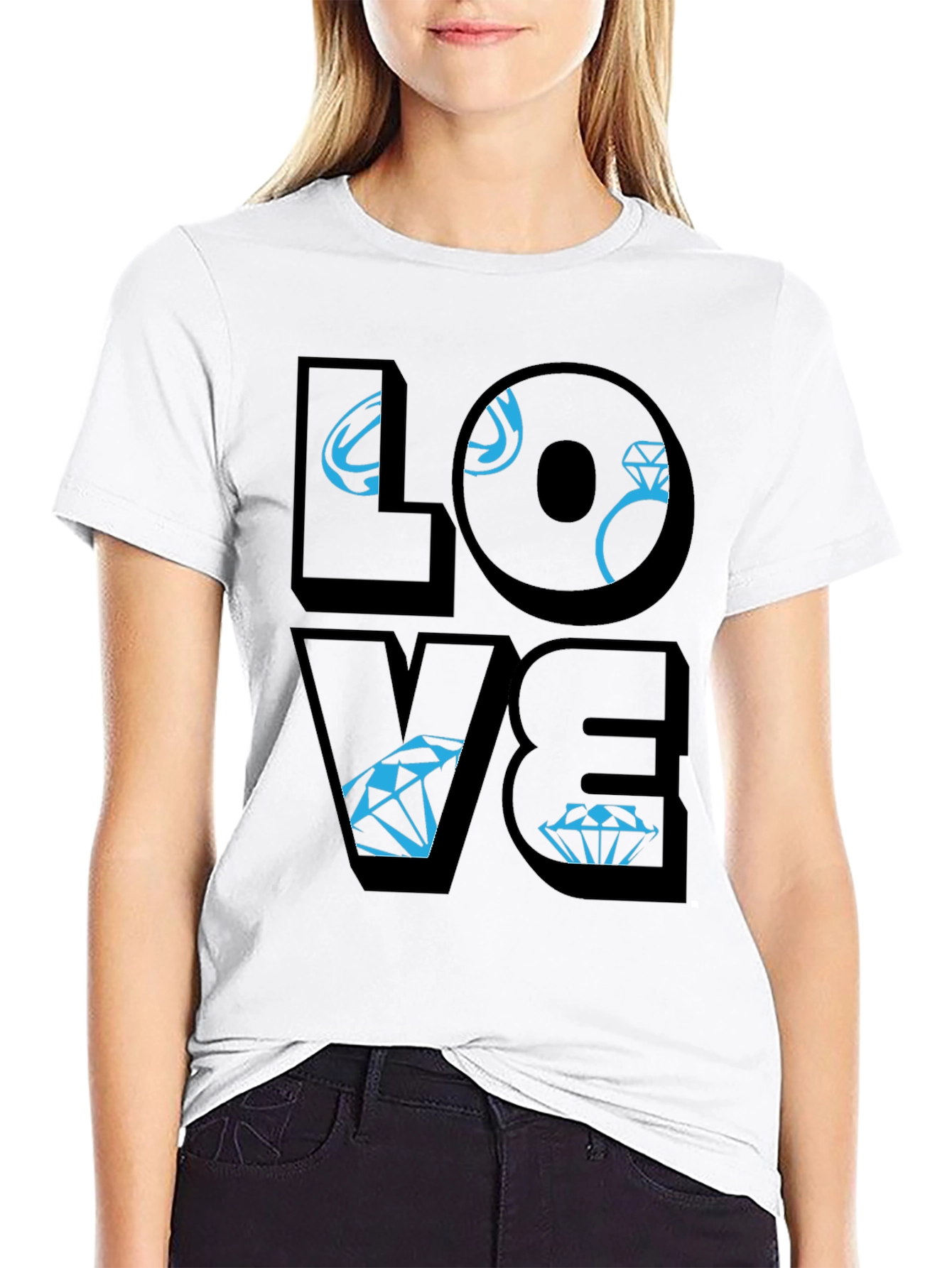 Love Diamond Graphic Tee - Stylish Unisex T-Shirt