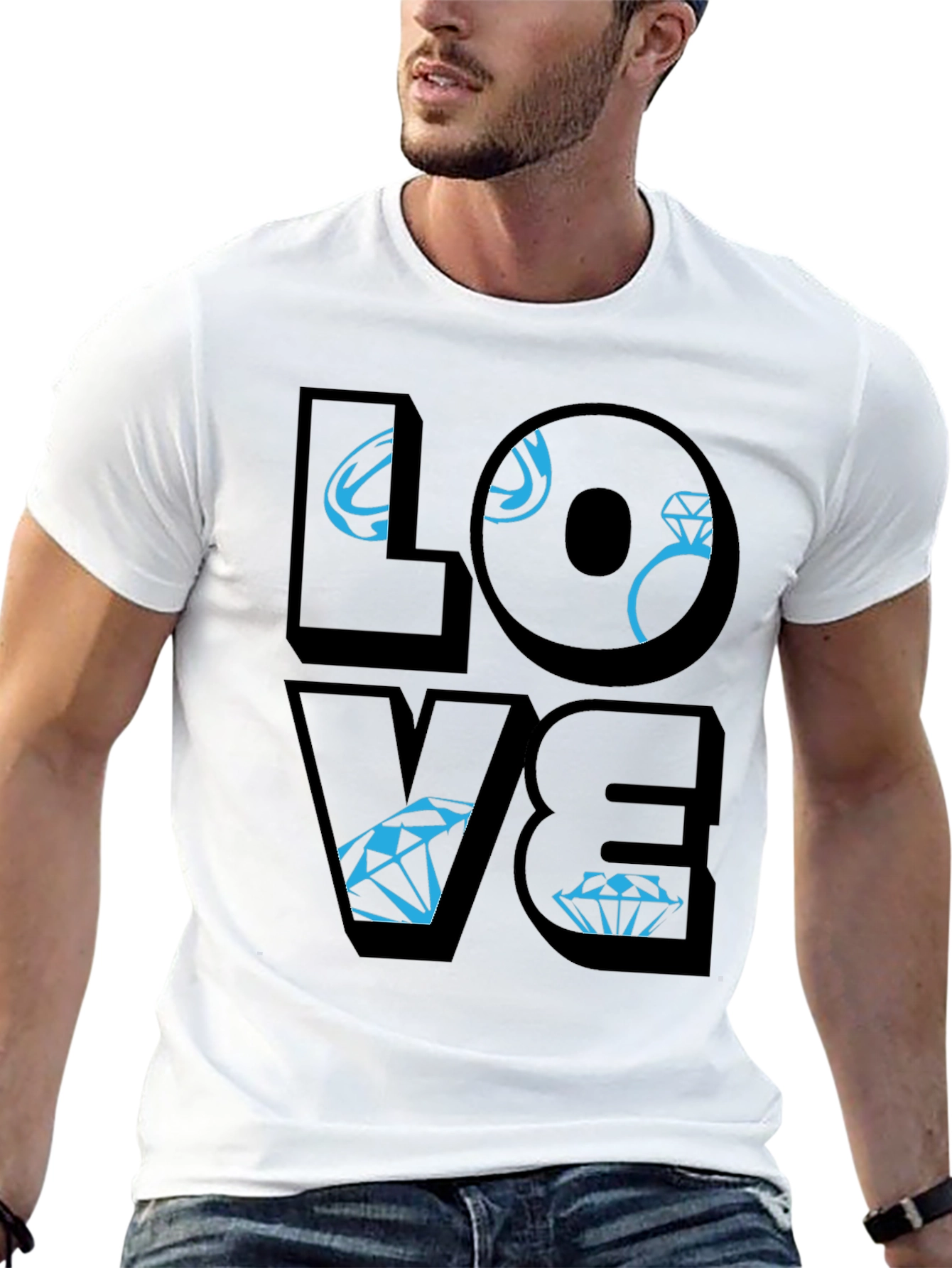 Love Diamond Graphic Tee - Stylish Unisex T-Shirt
