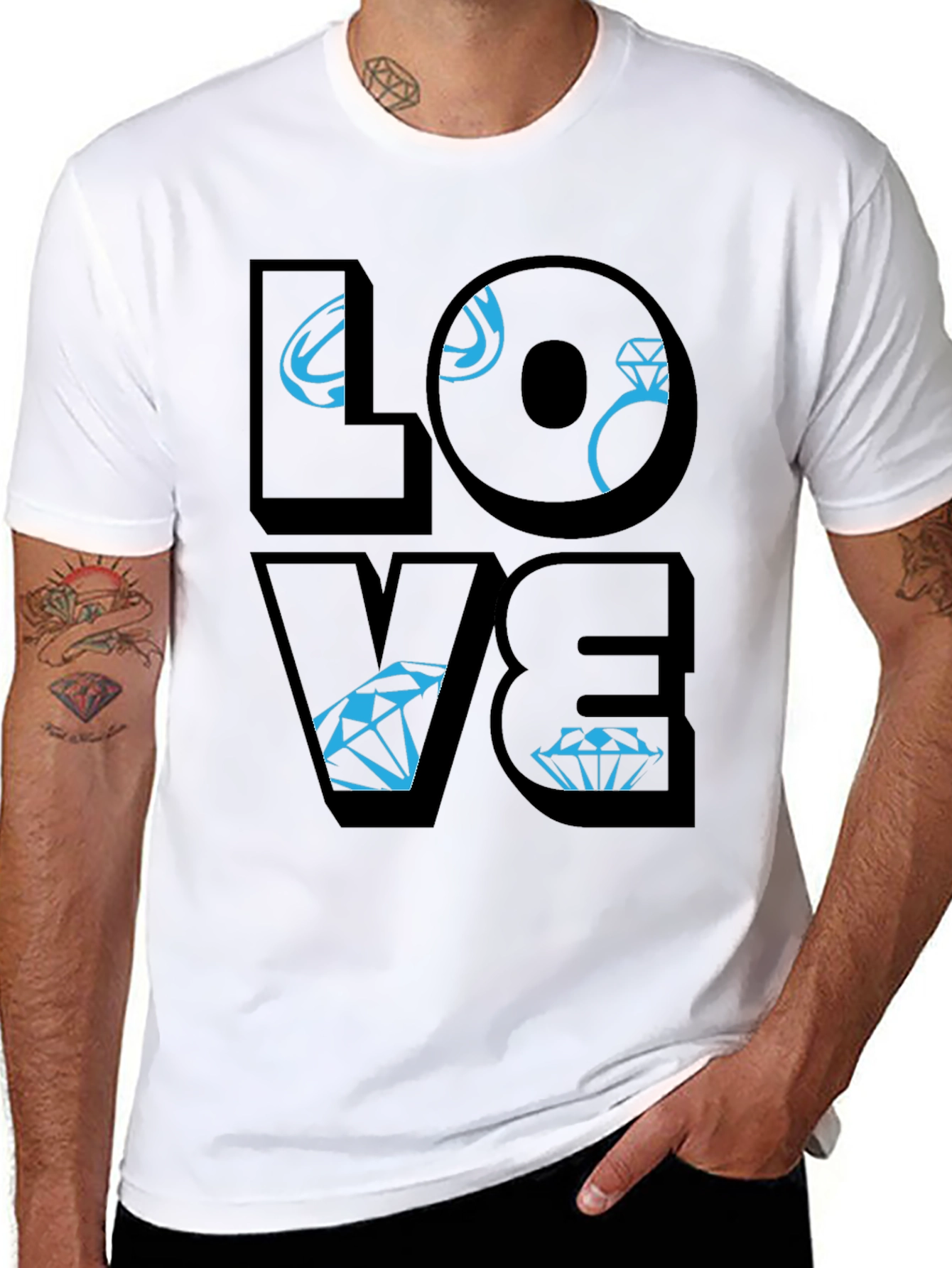 Love Diamond Graphic Tee - Stylish Unisex T-Shirt