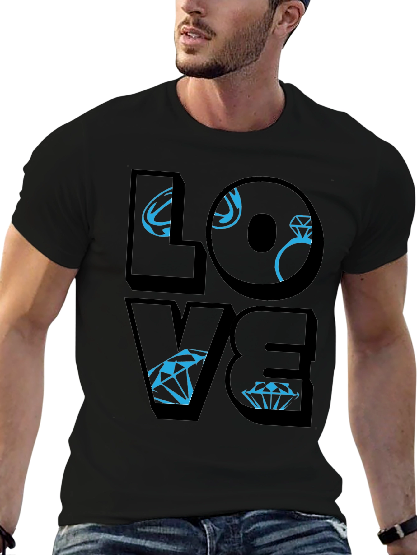 Love Diamond Graphic Tee - Stylish Unisex T-Shirt