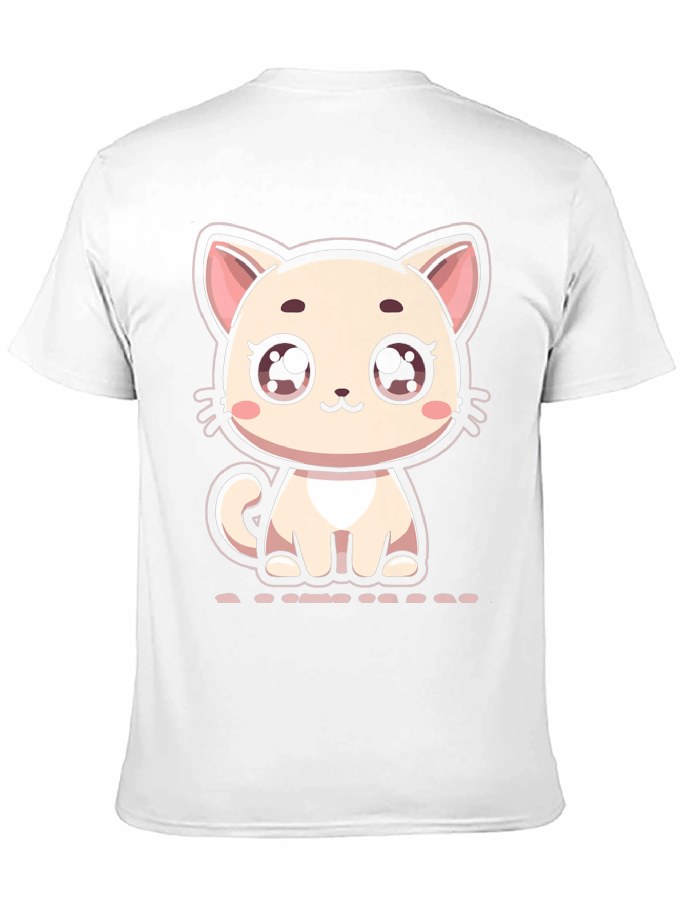 Cute Cartoon Kitten Graphic Black T-Shirt