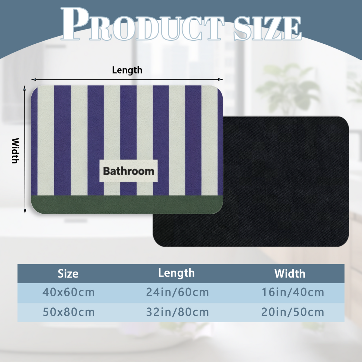 Purple White Stripe Bathroom Diatomite Mat£üPurple White Vertical Stripe Bathroom Text Diatomite Mat, Minimalist Absorbent Quick Dry Non?Slip Bath Rug