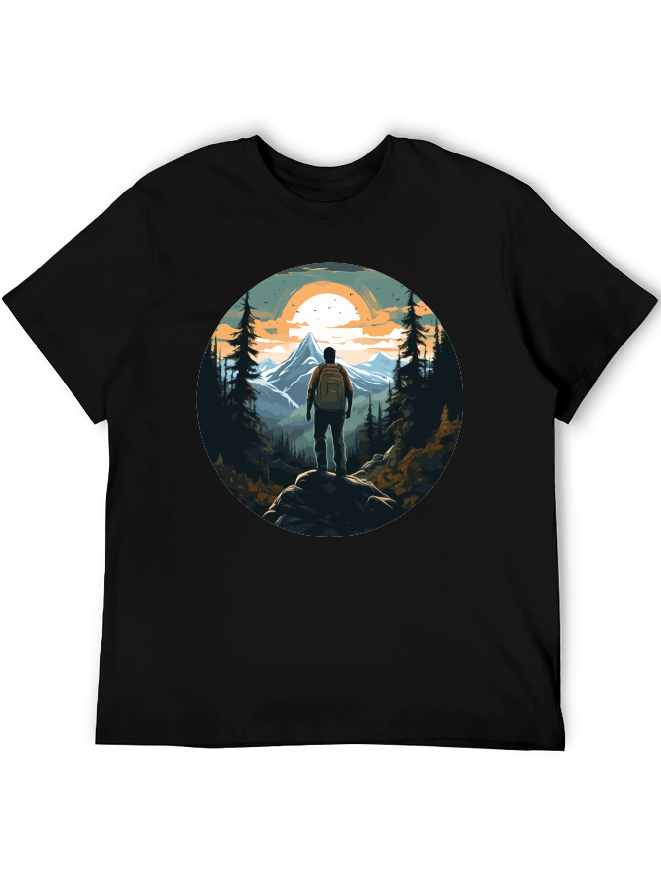 Mountain Hiker Graphic Tee - Nature Adventure Shirt
