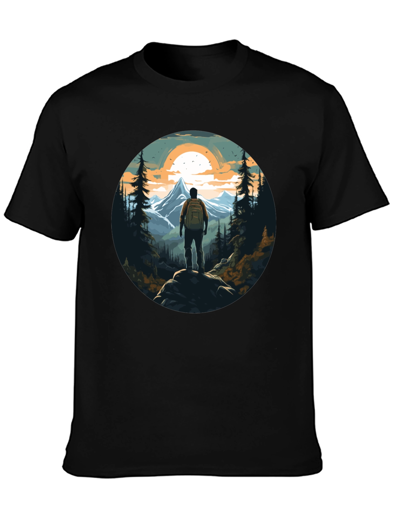 Mountain Hiker Graphic Tee - Nature Adventure Shirt