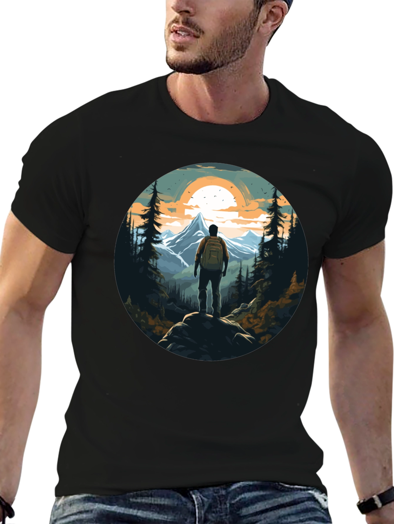 Mountain Hiker Graphic Tee - Nature Adventure Shirt