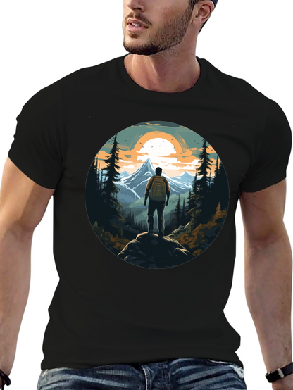 Mountain Hiker Graphic Tee - Nature Adventure Shirt