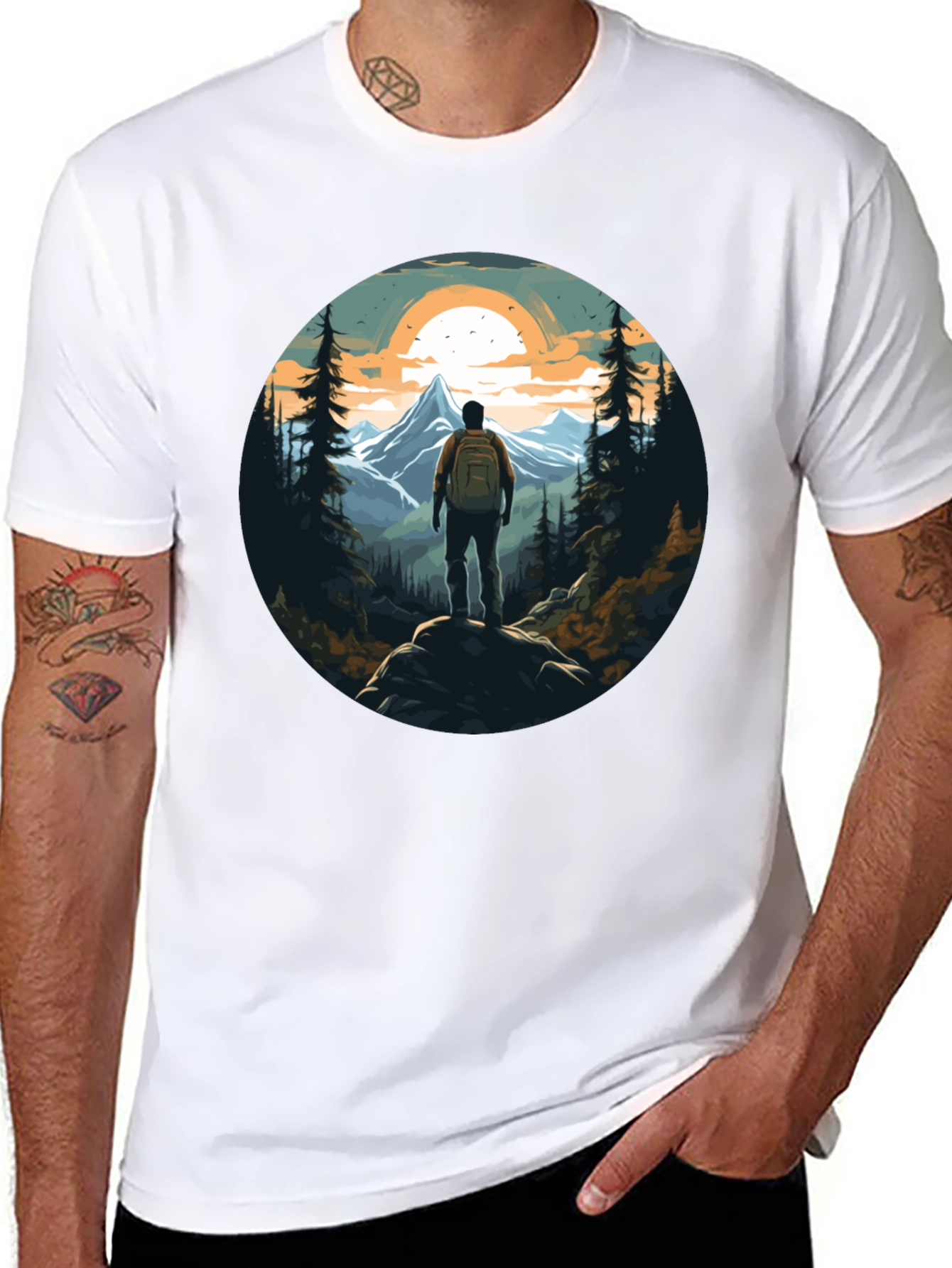 Mountain Hiker Graphic Tee - Nature Adventure Shirt
