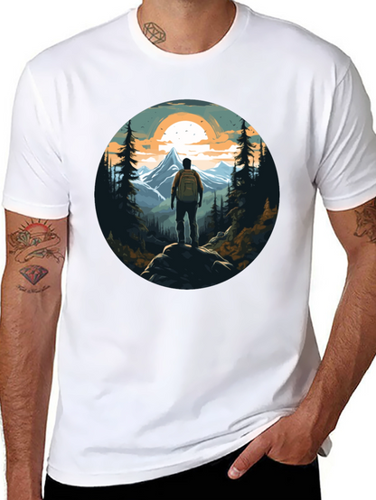 Mountain Hiker Graphic Tee - Nature Adventure Shirt