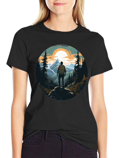 Mountain Hiker Graphic Tee - Nature Adventure Shirt